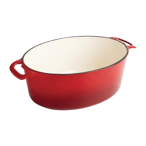 Vogue Oval Casserole Red 5Ltr 110x243x295mm
