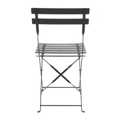 Bolero Black Pavement Style Steel Folding Chairs (Pack of 2)