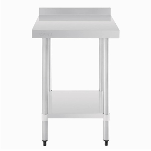 Vogue Stainless Steel Table with Splashback 600x700x900mm
