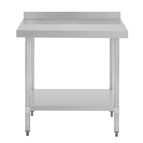 Vogue Stainless Steel Table with Splashback 900x700x900mm