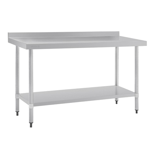 Vogue Stainless Steel Table with Splashback 1500x700x900mm