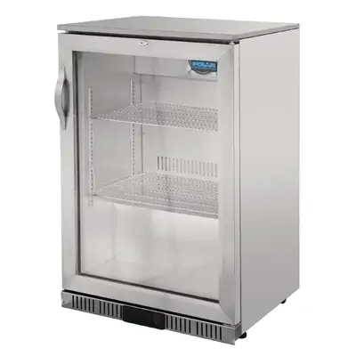 Polar GL007-A G-Series Counter Back Bar Cooler with Hinged Door Stainless Steel 138Ltr