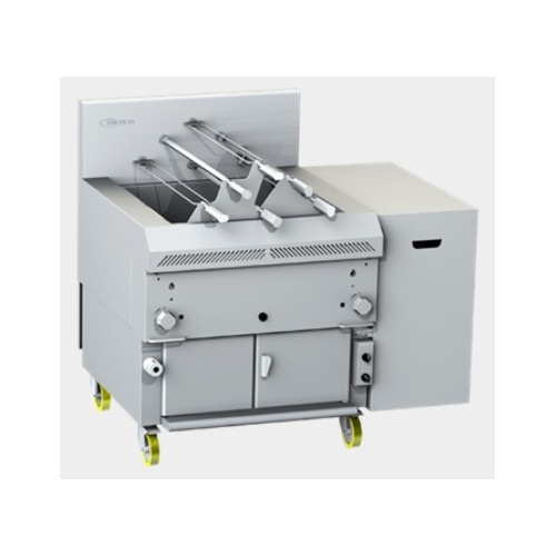 Gresilva GHPI R6/850 Horizontal 6 Position Compact Rotisserie Gas Grill On Base With Auto Fill Water Bath Feed