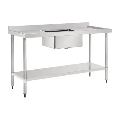 Vogue Single Bowl Sink Double Drainer (90mm Drain) 1500mm