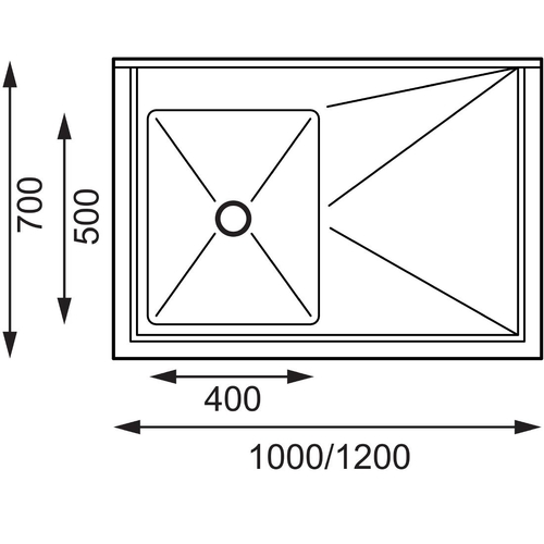 Vogue Single Bowl Sink R/H Drainer (90mm Drain) - 1000 x 700mm - HC912