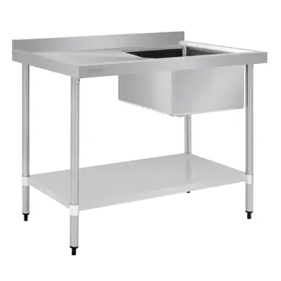 Vogue Single Bowl Sink L/H Drainer (90mm Drain) 1200x700mm