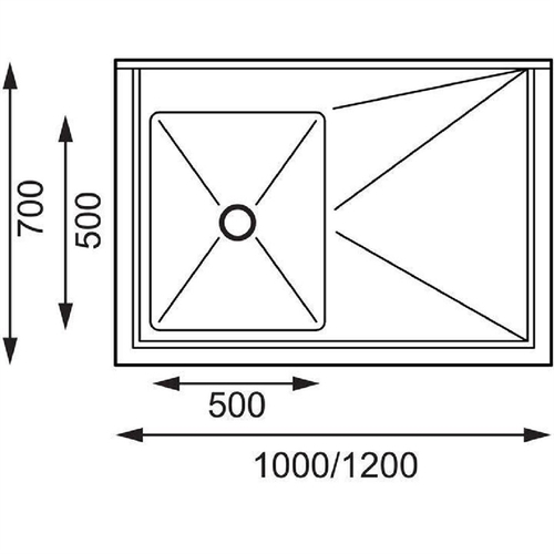 Vogue Single Bowl Sink R/H Drainer (90mm Drain) - 1200 x 700mm - HC915