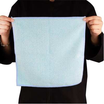 Jantex Microfibre Cloths Blue 400X400mm (Pack of 5)