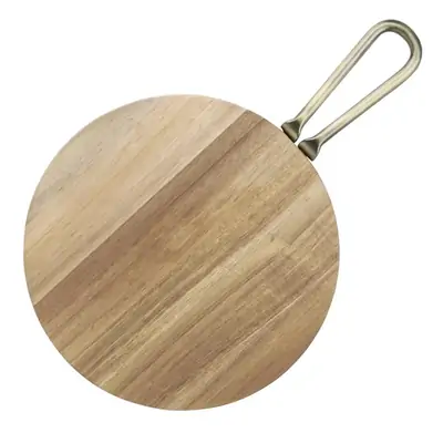 Olympia Round Paddle Board Acacia Wood Metal Handle - 458x305mm