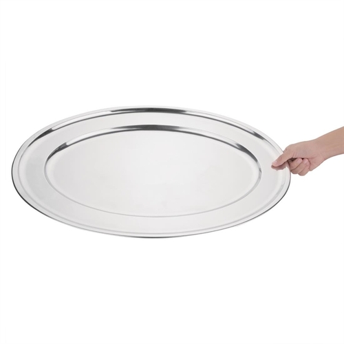 Olympia Stainless Steel Oval Serving Tray 660x460mm - K370