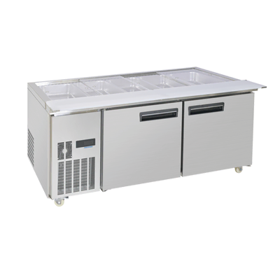 Thermaster PG180FA-XB - Two Door Cold Bench Salad Station 5x 1/1 GN Pans
