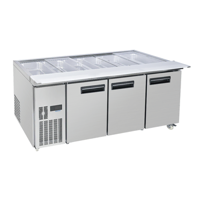 Thermaster PG210FA-XB - Two Door Cold Bench Salad Station 6 x1/1 GN Pans