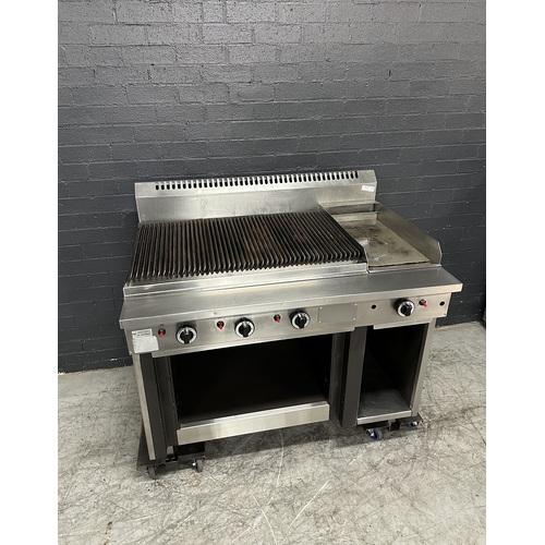 Pre-Owned B+S VHBT-GRP3-CGR9 - Gas 900mm Chargrill & 300mm Griddle on Stand - PO-1397