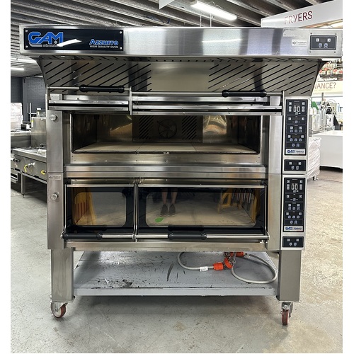 Pre-Owned Gam Azzuro Bakery 3 - Electric Double Deck Oven with Exhuast on Stand