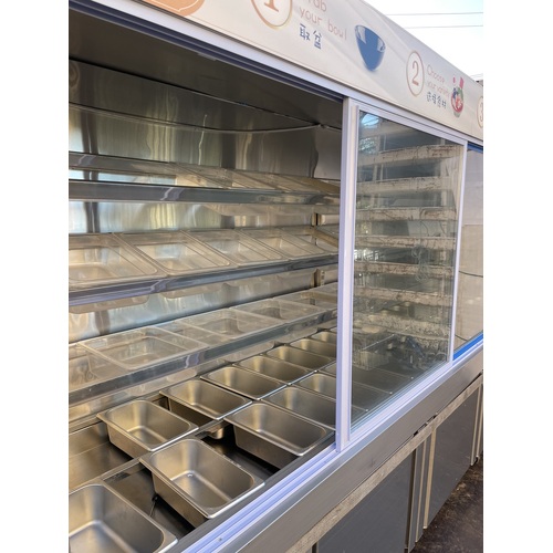 Pre-Owned Square Glass Self Serve Cold Display with Storage 3500mm