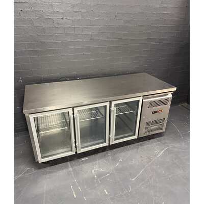 Pre-Owned Exquisite USC400G - 3 Door Glass Underbench Storage Fridge