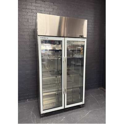 Pre-Owned Skope SKT1000-AC - 2 Door Glass Stainless Steel Upright Fridge 