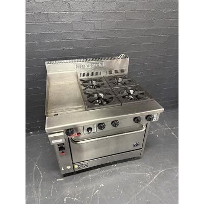 Pre-Owned Goldstein PF12G428FF - 4 Burner Gas Cooktop + 300mm Griddle and Oven