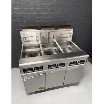 Pre-Owned Frymaster FPP345ECSD - 3 Pot Gas Deep Fryer with Filtration System and Computer Magic