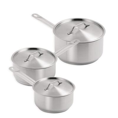Vogue Stainless Steel Saucepan Set (3 Pack)