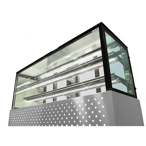 Bonvue SG120FA-2XB - Chilled Square Glass Cake Display 3 Tier - 1200mm 