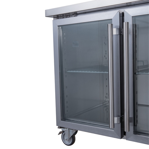 Exquisite SSC400G - 3 Door Glass Slimline Underbench Storage Fridge