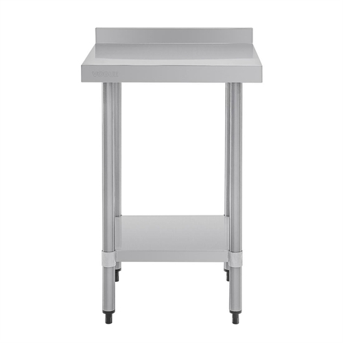 Vogue Stainless Steel Prep Table with Splashback 600x600x900mm