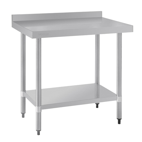 Vogue Stainless Steel Prep Table with Splashback - 900 x 600 x 900mm - T380