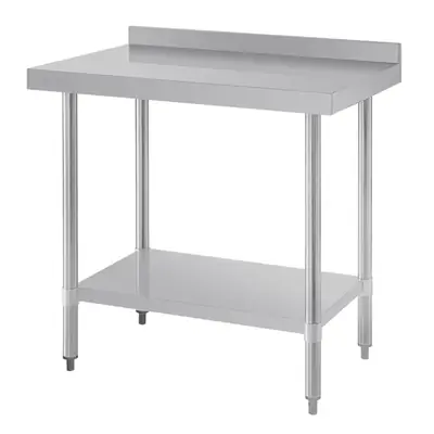 Vogue Stainless Steel Prep Table with Splashback 900x600x900mm