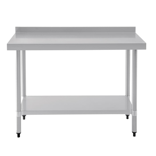 Vogue Stainless Steel Prep Table with Splashback 1200x600x900mm