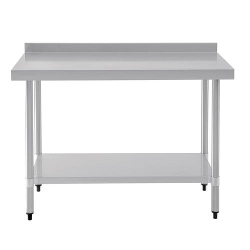 Vogue Stainless Steel Prep Table with Splashback - 1200 x 600 x 900mm