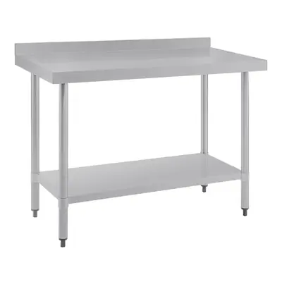 Vogue Stainless Steel Prep Table with Splashback 1200x600x900mm