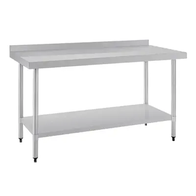 Vogue Stainless Steel Prep Table with Splashback 1500x600x900mm
