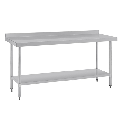 Vogue Stainless Steel Prep Table with Splashback - 1800 x 600 x 900mm - T383