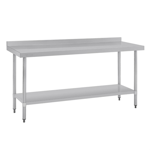 Vogue Stainless Steel Prep Table with Splashback 1800x600x900mm