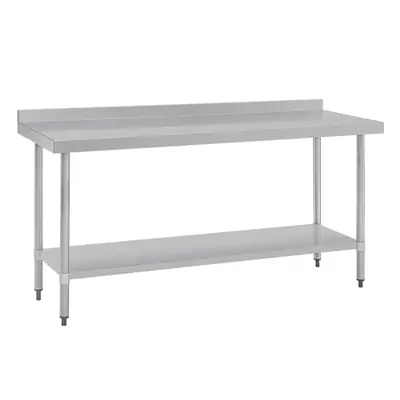 Vogue Stainless Steel Prep Table with Splashback 1800x600x900mm