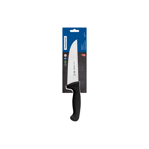 Tramontina Professional Butcher Knife Straight Back Black Handle - 150mm