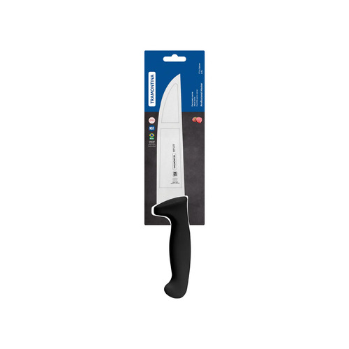 Tramontina Professional Butcher Knife Straight Back Black Handle - 180mm