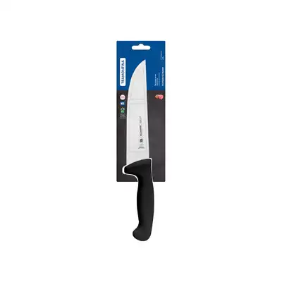 Tramontina Professional Butcher Knife Straight Back Black Handle - 180mm