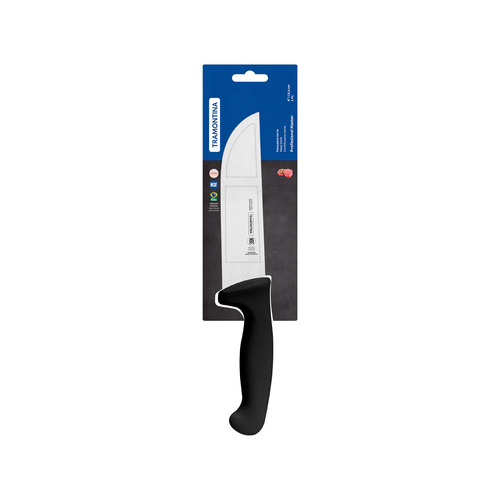 Tramontina Professional Butchers Knife Straight Back Deep Black Handle - 150mm