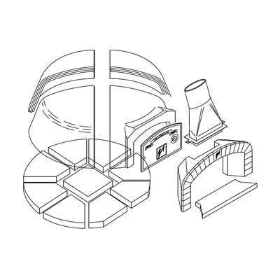 Valoriani TOP120 - Woodfire Oven Modular Kit - 6 Pizza Capacity