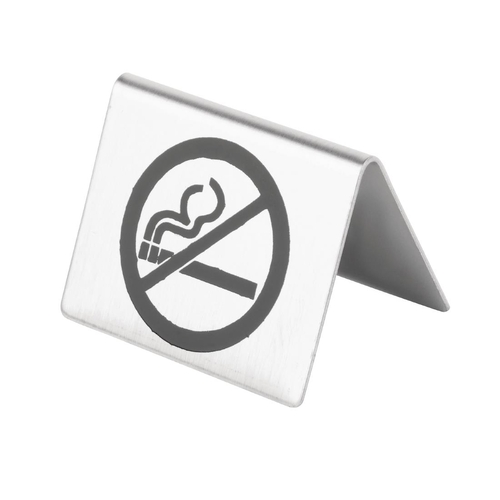 No Smoking Table Sign St/St - U044