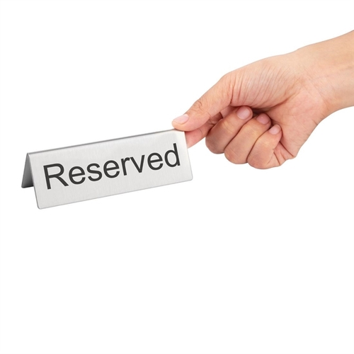 Olympia Stainless Steel Table Sign Reserved (Box of 10)