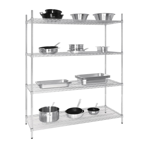 Vogue 4 Tier Wire Shelving Kit - 1525 x 610 x 1840mm