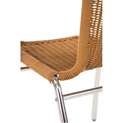 Bolero Aluminium & Natural Wicker Chair (Pack of 4)