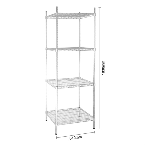 Vogue Tower Display Unit 4 Shelves - 1830x610x610mm 72x24x24" - U884