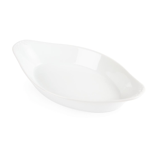 Olympia Whiteware Oval Eared Dishes 262x141mm (Box of 6)