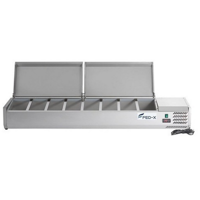 FED-X XVRX1800-380S - Salad Bench with Stainless Steel Lid - 8 x 1/3 GN