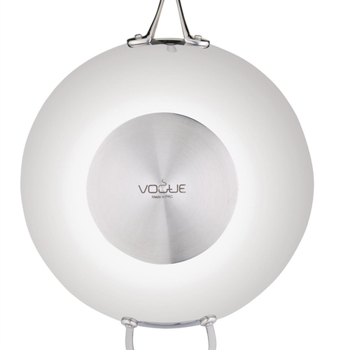 Vogue Tri-wall Wok Flat Bottom Stainless Steel 300mm