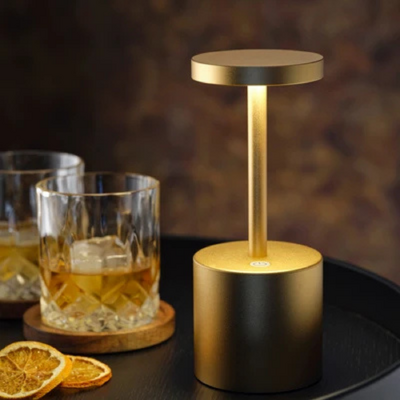 Tablekraft Charlotte Cordless LED Table Lamp 200mm - Brushed Brass - 1000140